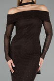 Midi Brown Stony Cocktail Dress ABK2491