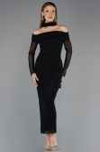 Midi Black Stony Cocktail Dress ABK2491