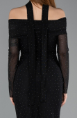 Midi Black Stony Cocktail Dress ABK2491