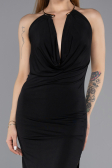 Midi Black Party Dress ABK2495