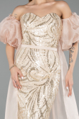 Long Beige Evening Dress ABU5537