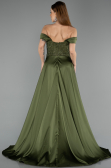 Long Olive Drab Beaded Evening Dress ABU5542
