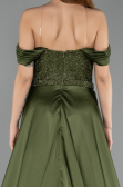 Long Olive Drab Beaded Evening Dress ABU5542