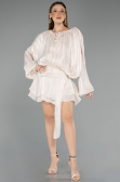 Mini Beige Chiffon Party Dress ABK2499