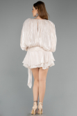 Mini Beige Chiffon Party Dress ABK2499
