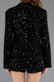 Short Black Sequined Velvet Party Dress ABK2478