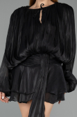 Mini Black Chiffon Party Dress ABK2499