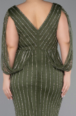 Long Olive Drab Stony Plus Size Evening Dress ABU5478
