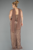 Long Copper Beaded Plus Size Evening Gown ABU5495