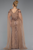 Long Copper Beaded Plus Size Evening Gown ABU5498