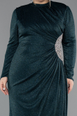 Long Emerald Green Plus Size Hijab Dress ABU5502