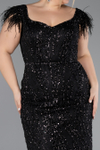 Black Long Plus Size Evening Dress ABU5182