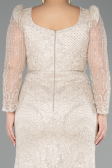 Long Beige Beaded Evening Dress ABU5387