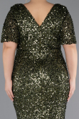 Olive Drab Long Scaly Plus Size Evening Dress ABU4926