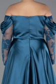 Oil Green Long Satin Formal Plus Size Dress ABU5261