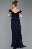 Long Navy Blue Laced Evening Dress ABU5553