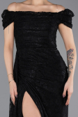 Long Black Laced Evening Dress ABU5553