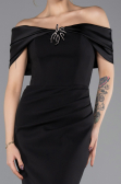 Midi Black Party Dress ABK2501