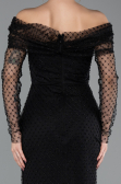 Long Black Beaded Evening Dress ABU5550
