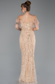 Long Gold Beaded Evening Dress ABU5557