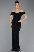 Long Black Beaded Evening Dress ABU5557