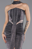 Long Anthracite Evening Dress ABU5560