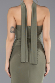Long Olive Drab Evening Dress ABU5561