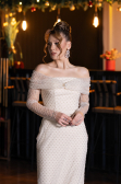 Long Beige Beaded Evening Dress ABU5550