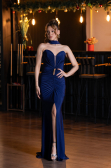 Long Navy Blue Evening Dress ABU5561