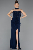 Long Navy Blue Prom Gown ABU5564