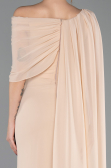 Long Beige Chiffon Evening Dress ABU5418