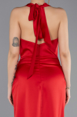 Midi Red Satin Party Dress ABK2506