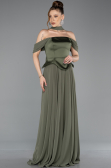 Long Olive Drab Chiffon Evening Dress ABU5327