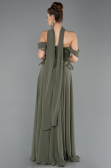 Long Olive Drab Chiffon Evening Dress ABU5327