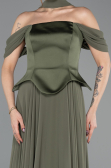 Long Olive Drab Chiffon Evening Dress ABU5327