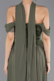 Long Olive Drab Chiffon Evening Dress ABU5327
