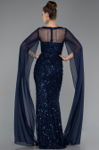 Long Navy Blue Scaly Evening Dress ABU5589