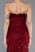 Long Burgundy Beaded Evening Dress ABU5590
