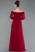 Long Burgundy Chiffon Evening Dress ABU5591