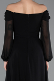 Long Black Chiffon Evening Dress ABU5591