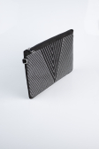 Black-Silver Suede Evening Bag KC414