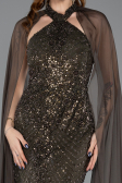 Long Olive Drab Evening Dress ABU5595