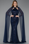 Long Navy Blue Evening Dress ABU5595