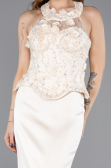 Long Gold Satin Evening Dress ABU5601