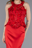 Long Red Satin Evening Dress ABU5601