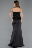 Long Black Satin Evening Dress ABU5601