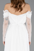 Long White Chiffon Evening Dress ABU5602