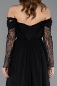 Long Black Chiffon Evening Dress ABU5602