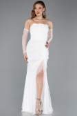 Long White Dantelle Evening Dress ABU5603