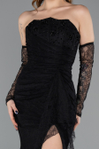 Long Black Dantelle Evening Dress ABU5603